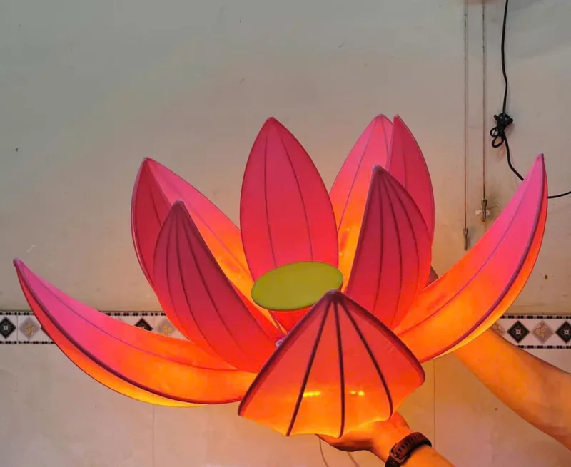 Đèn hoa sen · Ø 60 cm · vải bọc 2 lớp